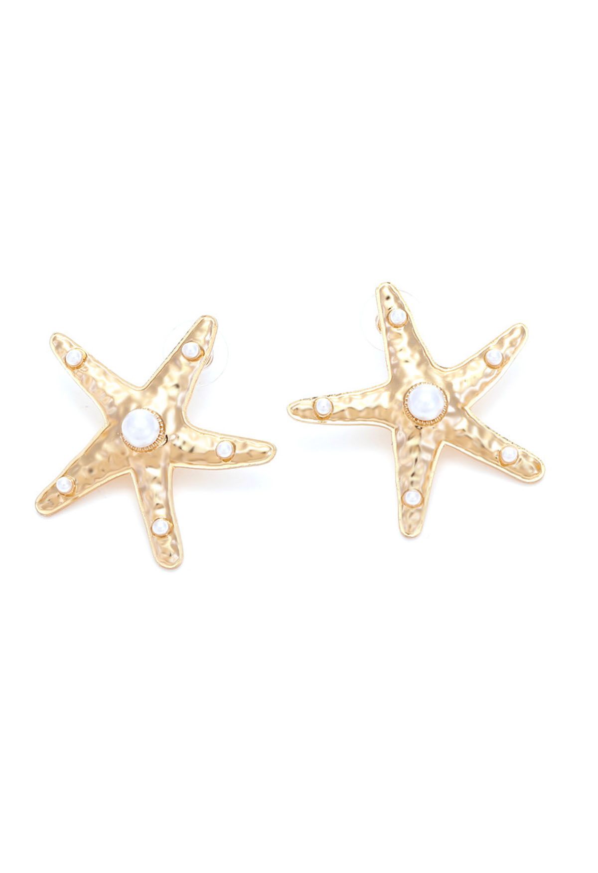 Pearl Decor Starfish Earrings