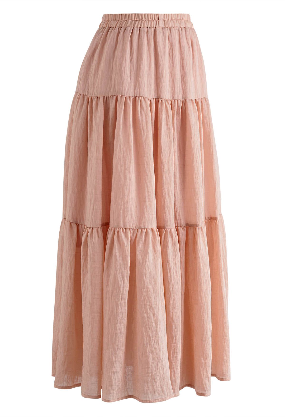 High-Waist Tiered Long Skirt | guardline.kz