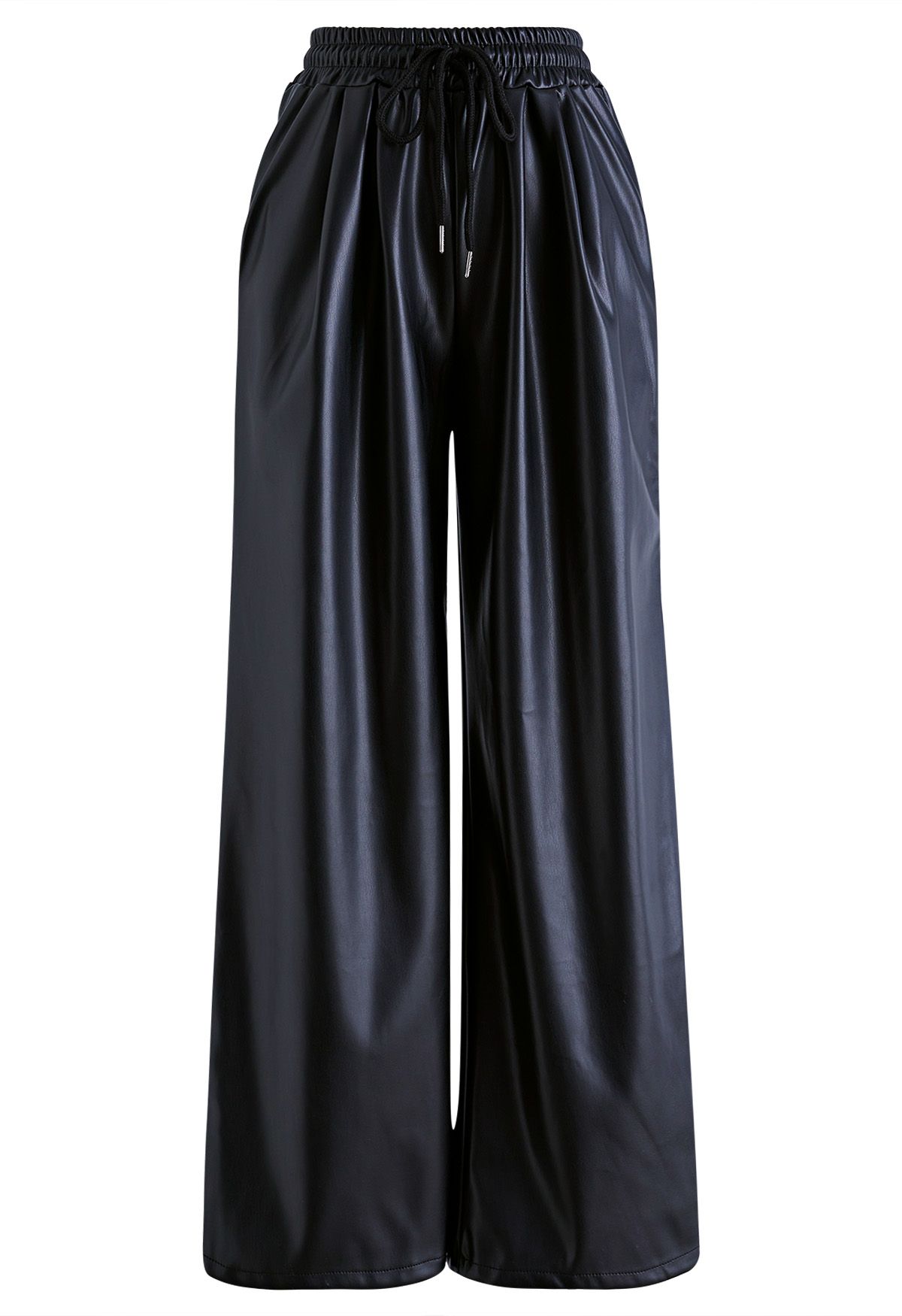 Faux Leather Straight-Leg Pants