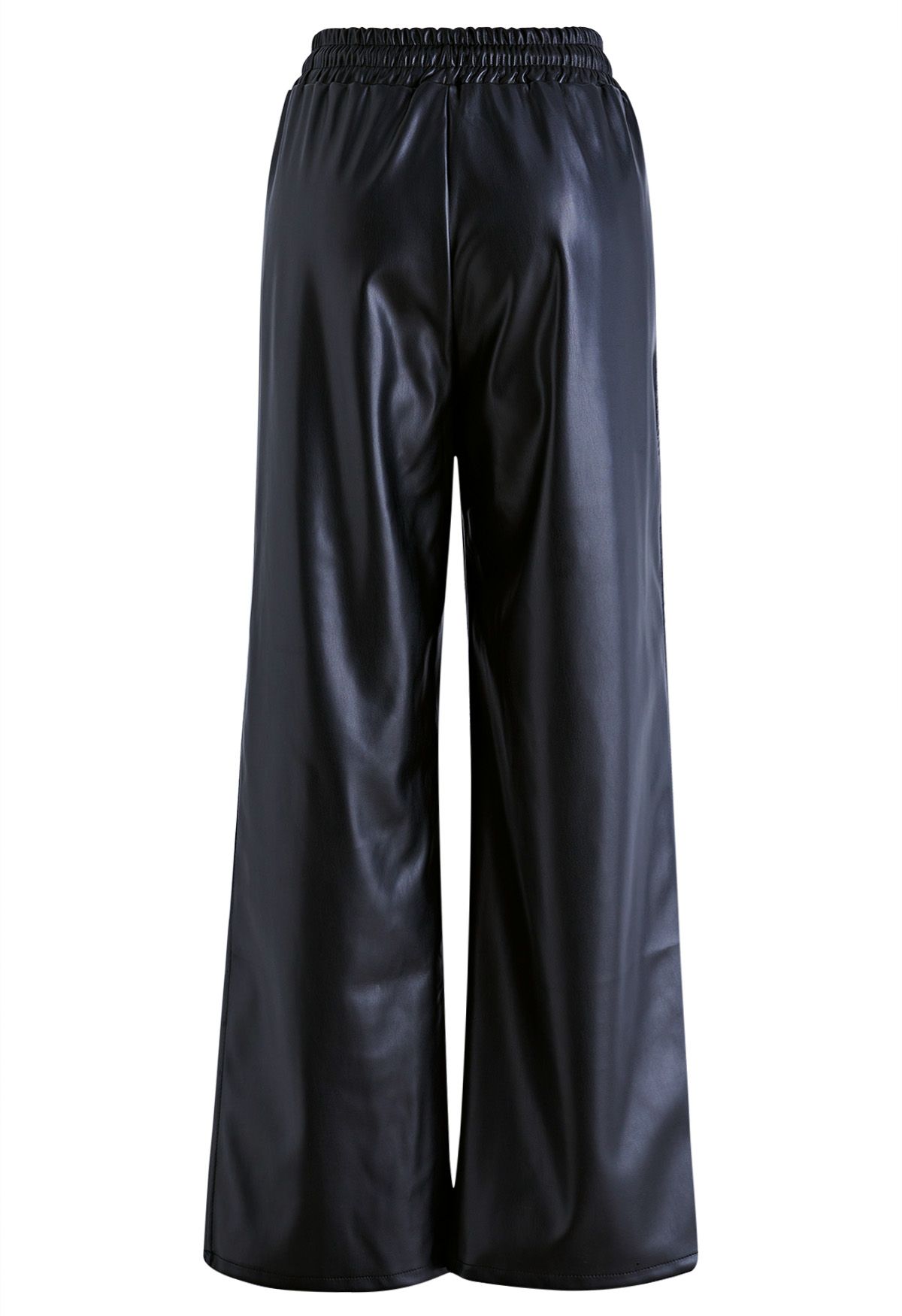 Faux Leather Straight-Leg Pants