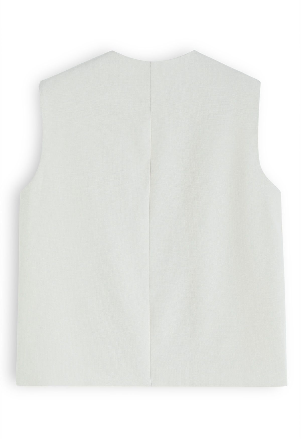 Flap Pocket Vest Blazer in Ivory