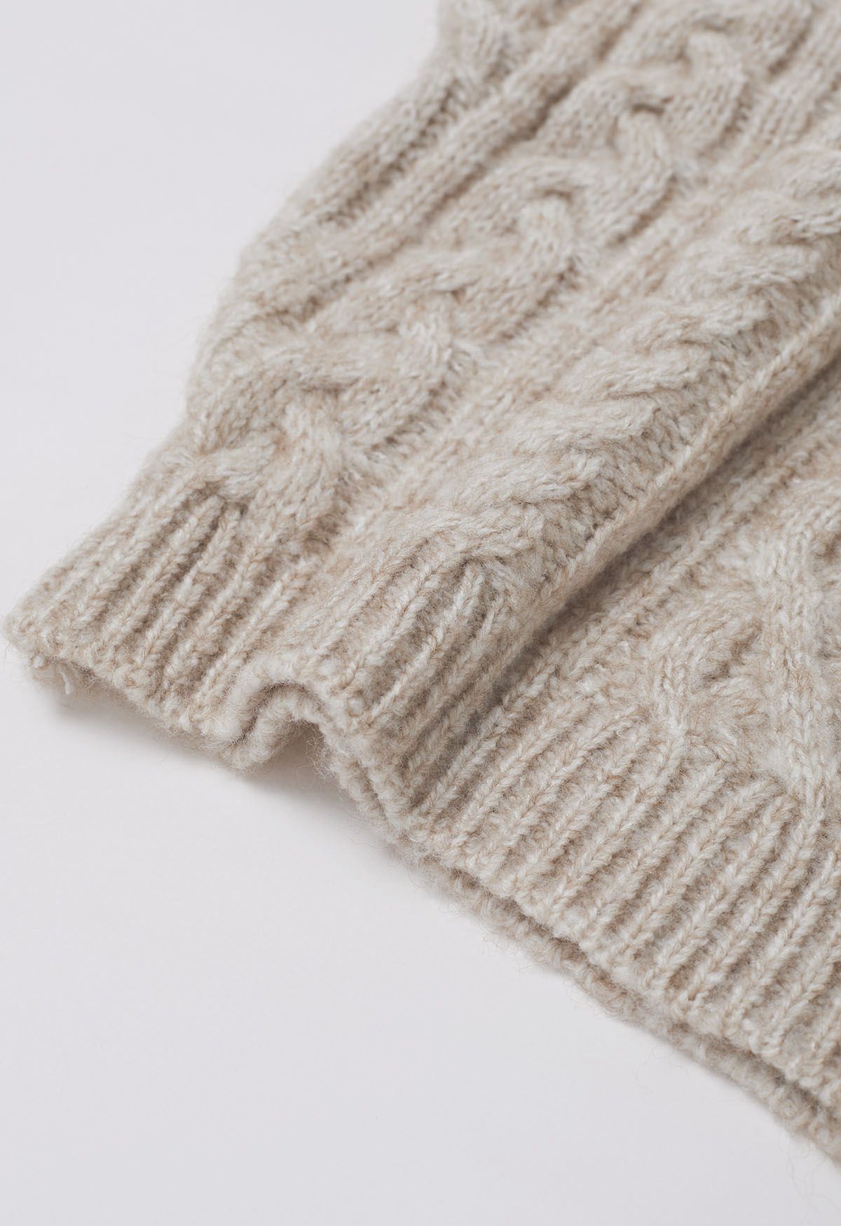 Back To Cozy Cable Knit Sweater in Oatmeal