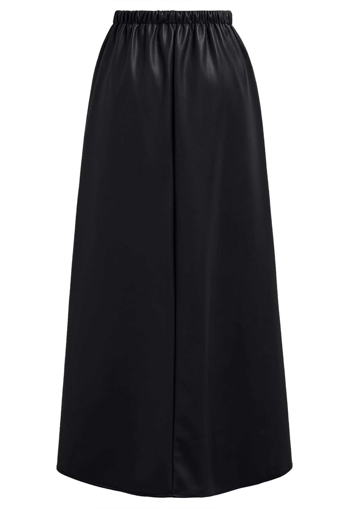 Drawstring Waist Faux Leather Maxi Skirt in Black - Retro, Indie and ...