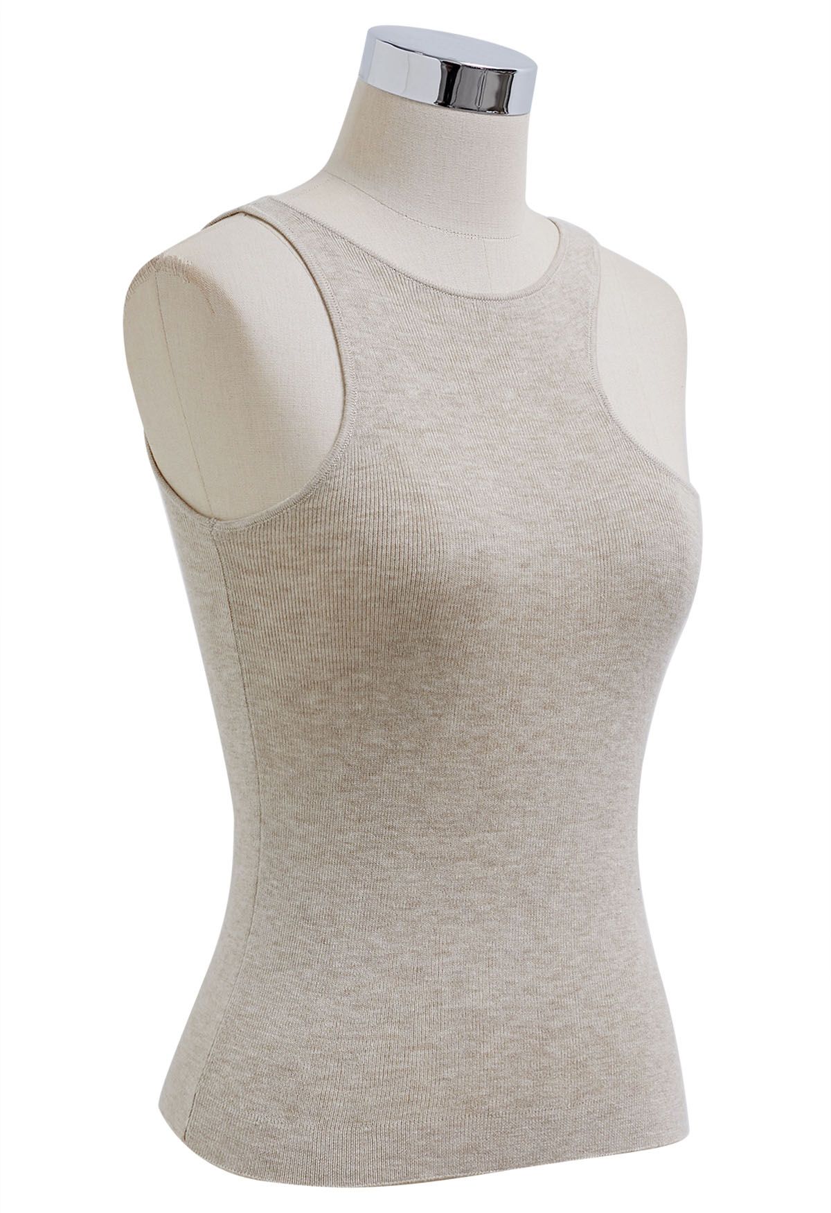 Chic Impression Knit Tank Top in Oatmeal