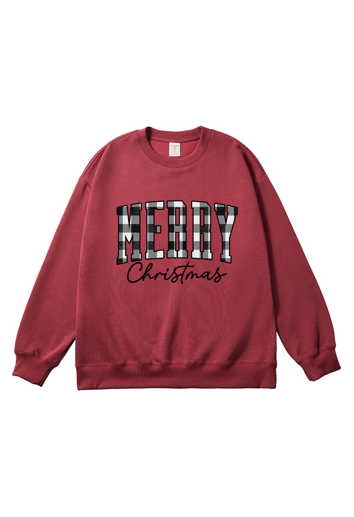 Grey Check Letter Printed Sweatshirt