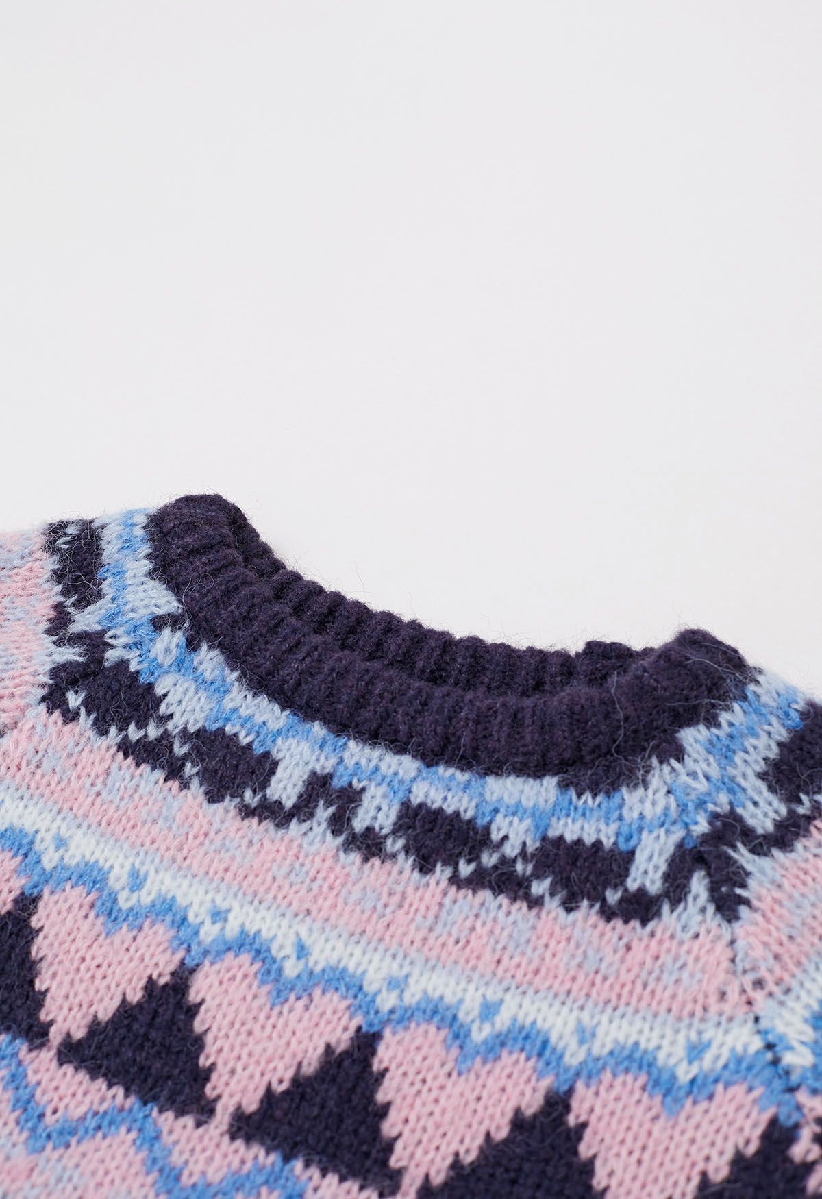 Graphic Fair Isle Crew Neck Knit Sweater