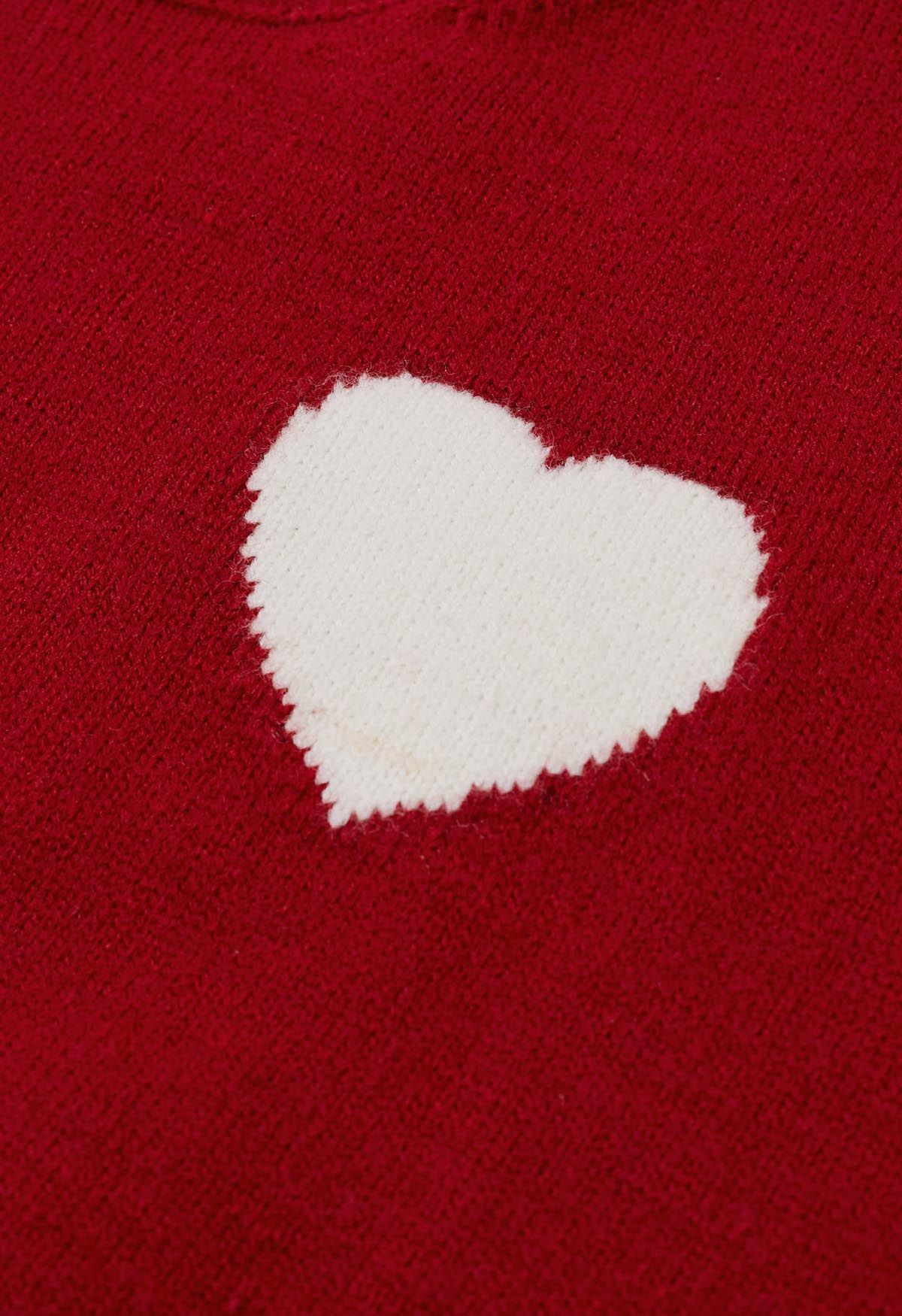 Sweet Heart Cozy Knit Sweater in Red