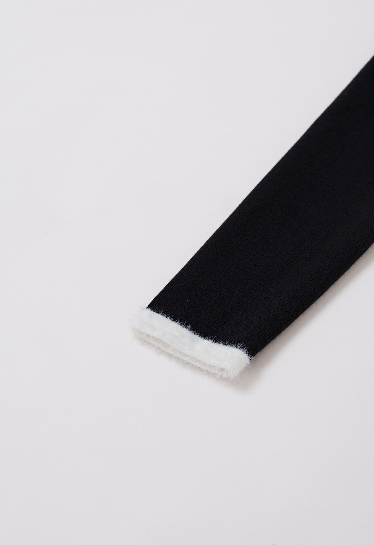 Gigot Sleeve Square Neck Knit Top in Black