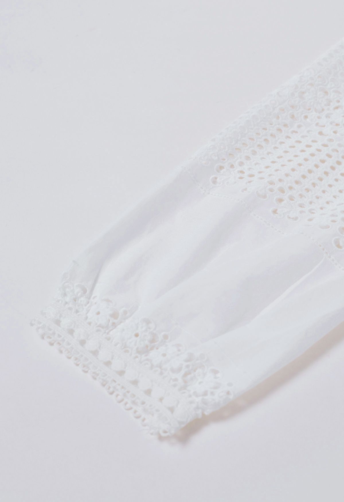 Boho Chic Eyelet Embroidered Cotton Top in White