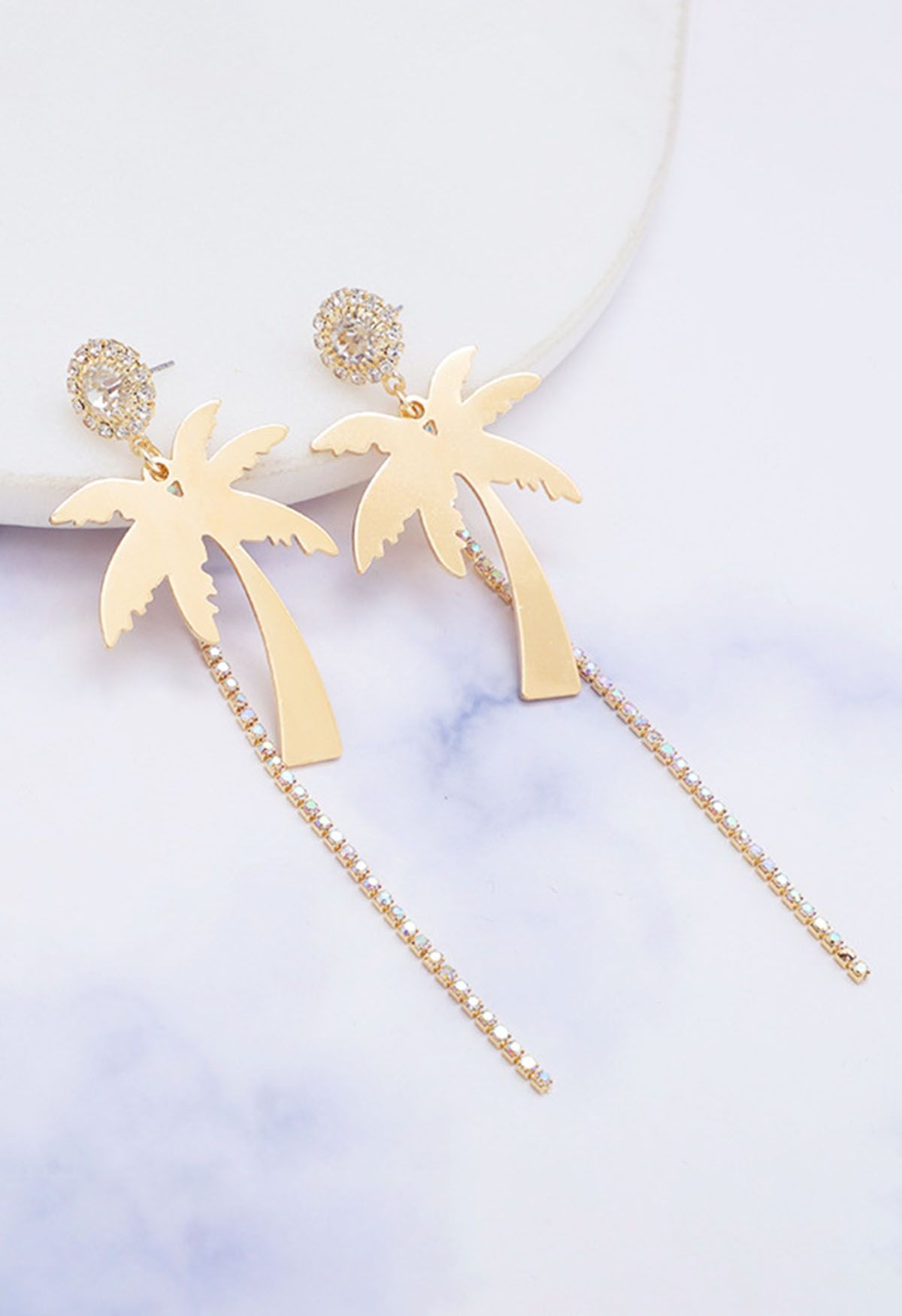 Coconut Palm Tree Tassel Earrings