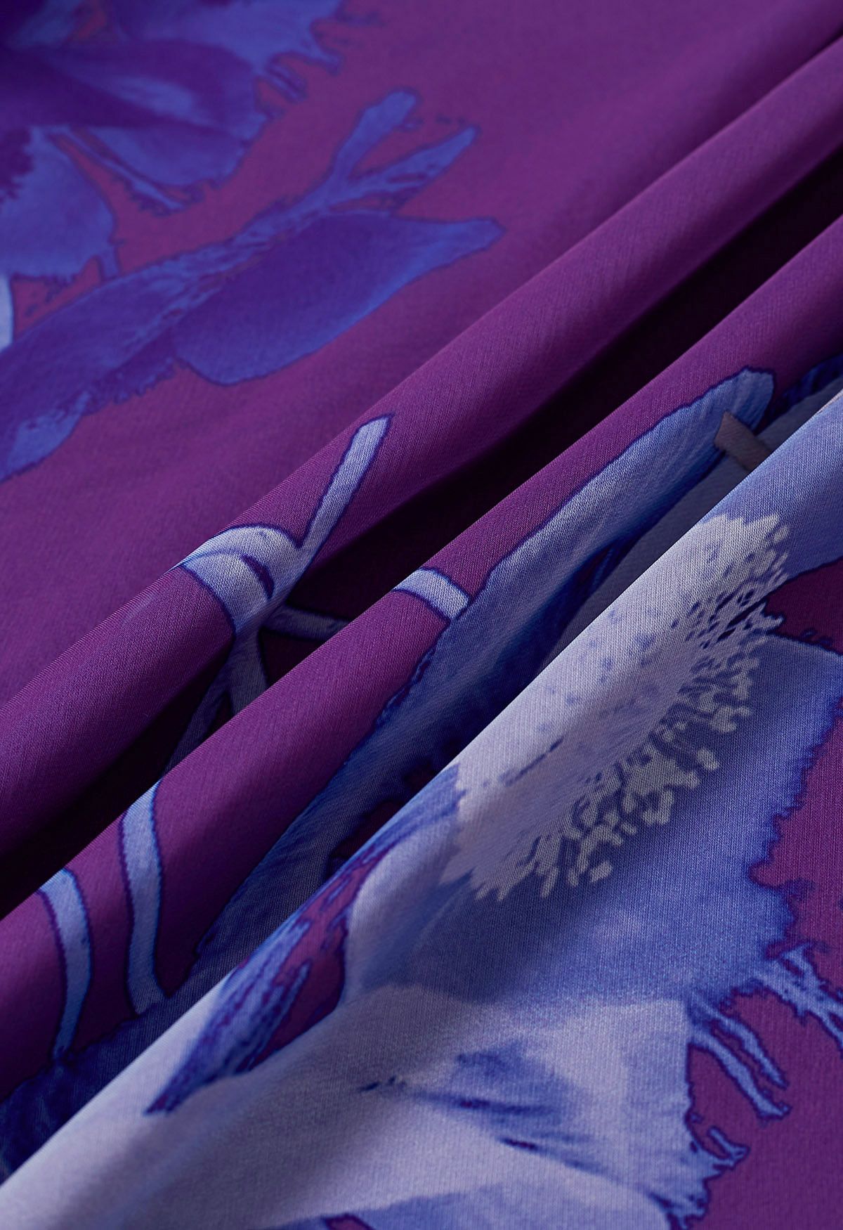 Purple Passion Floral Chiffon Maxi Skirt