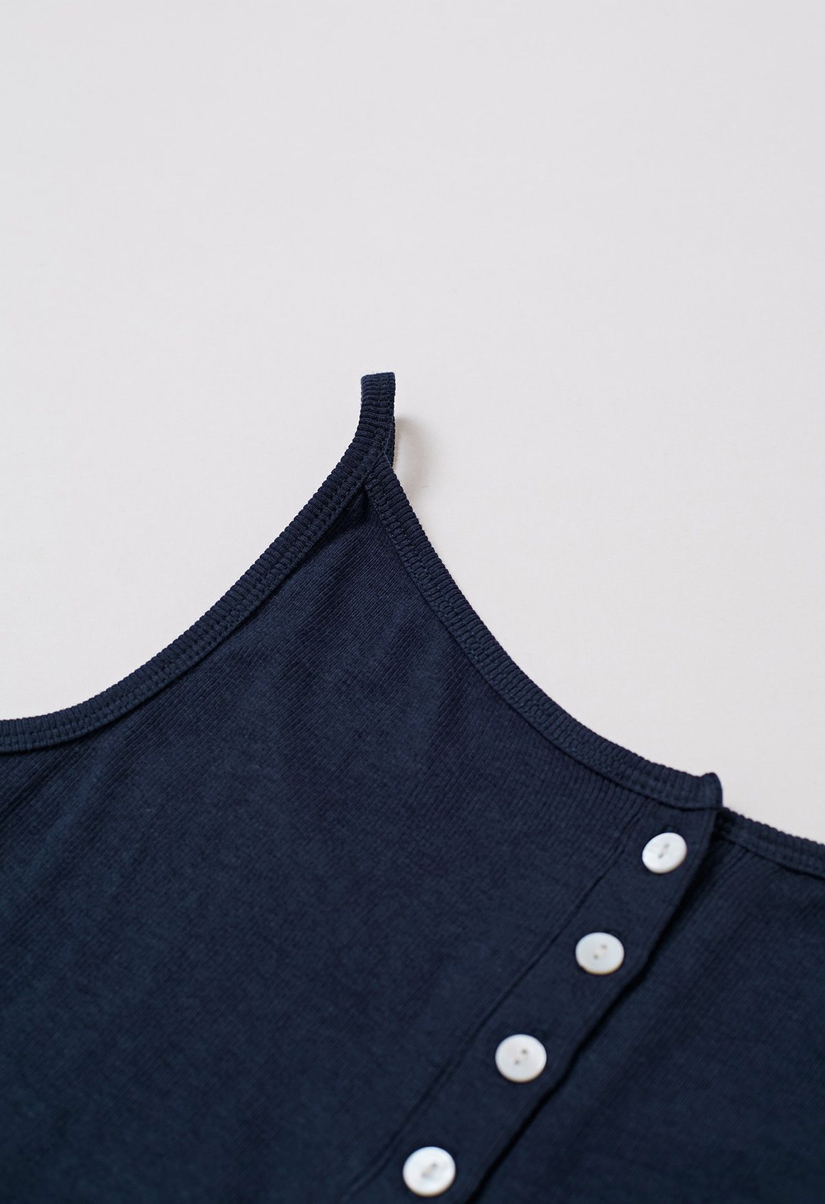 Simplicity Front Buttoned Cami Top in Navy