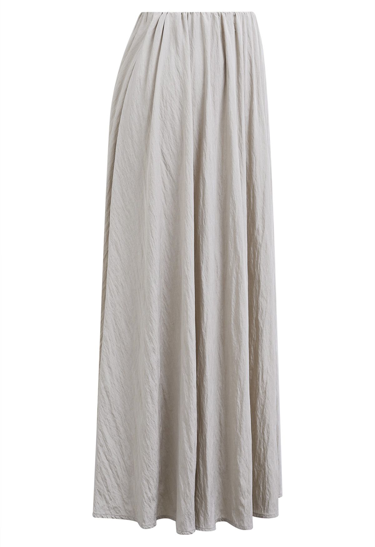 Graceful Breeze Elastic Waist Maxi Skirt in Oatmeal