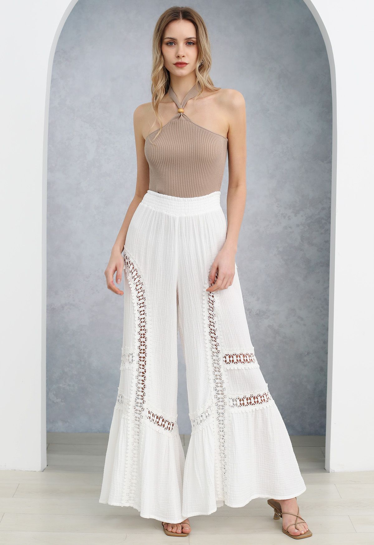 Hit the Breeze Lacy Flare Cotton Pants