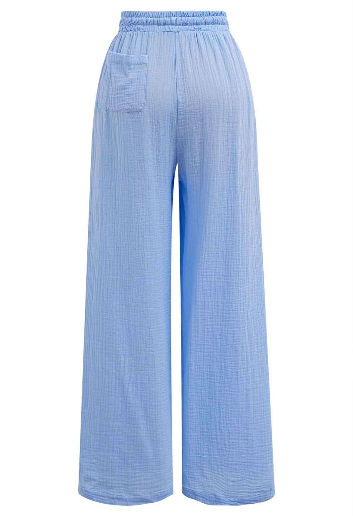 Lightweight Cotton Drawstring Pants in Blue