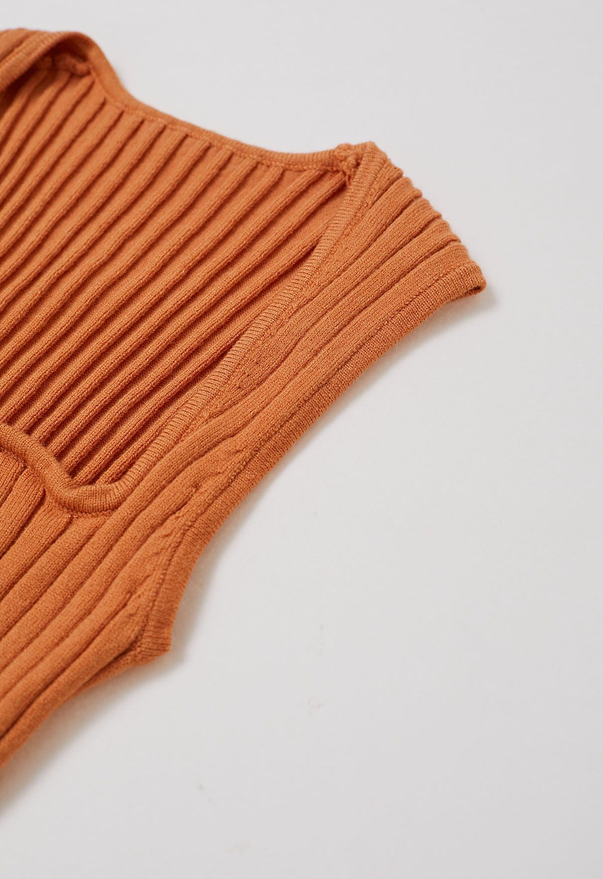 Flattering Fit Ribbed Tank Top in Orange