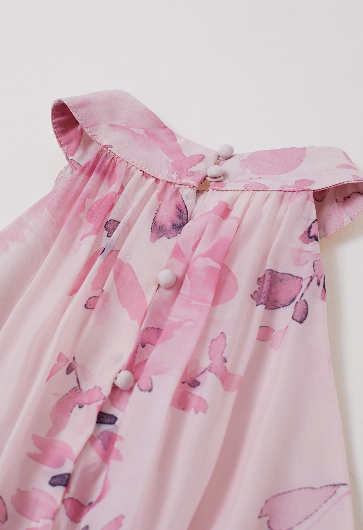 Floral Halter Neck Tie Waist Maxi Dress in Pink