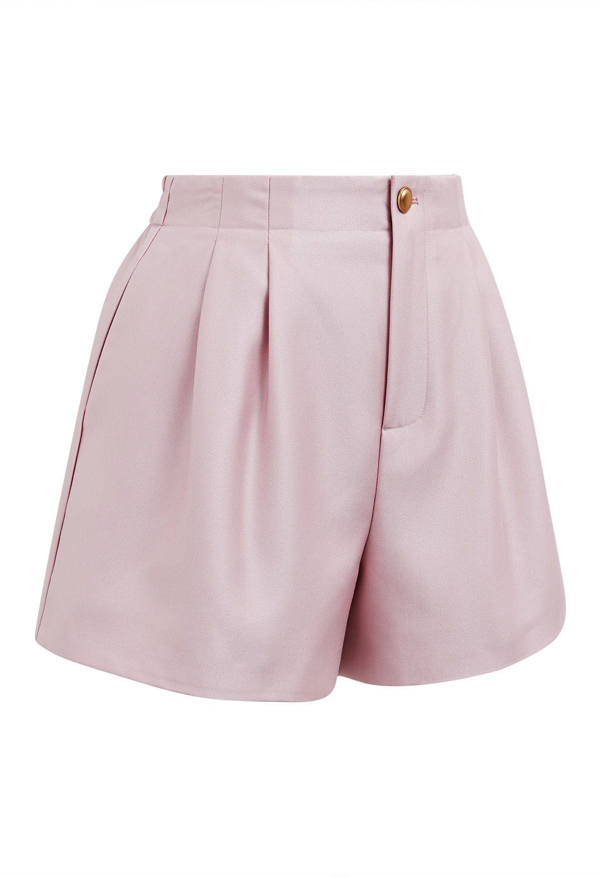 Golden Button Side Pocket Shorts in Pink