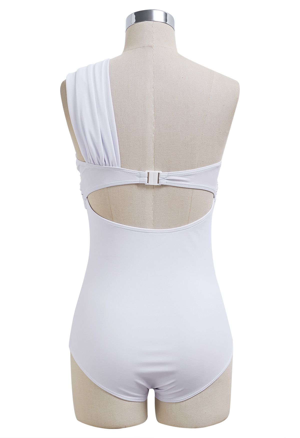 Sweet Knot One-Shoulder One-Piece Swimsuit in White