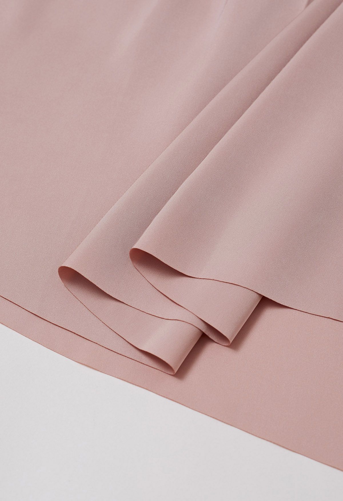 Smooth Satin Pleated Midi Skirt in Pink