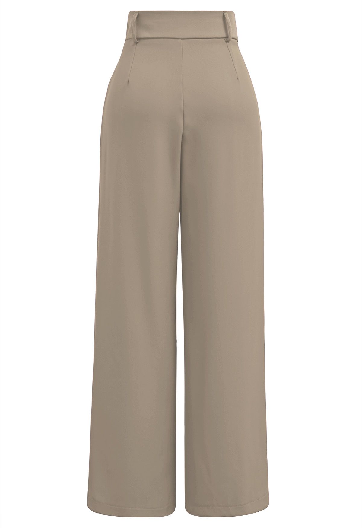 High-Waist Straight-Leg Pants in Khaki