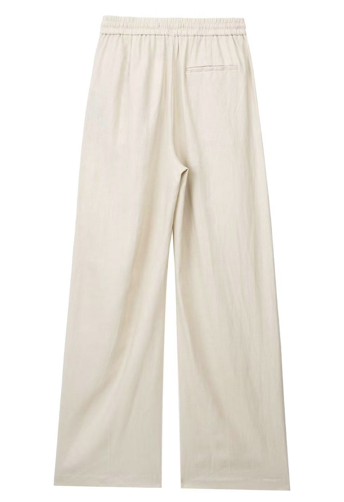 Breezy Cotton Straight-Leg Pants in Oatmeal