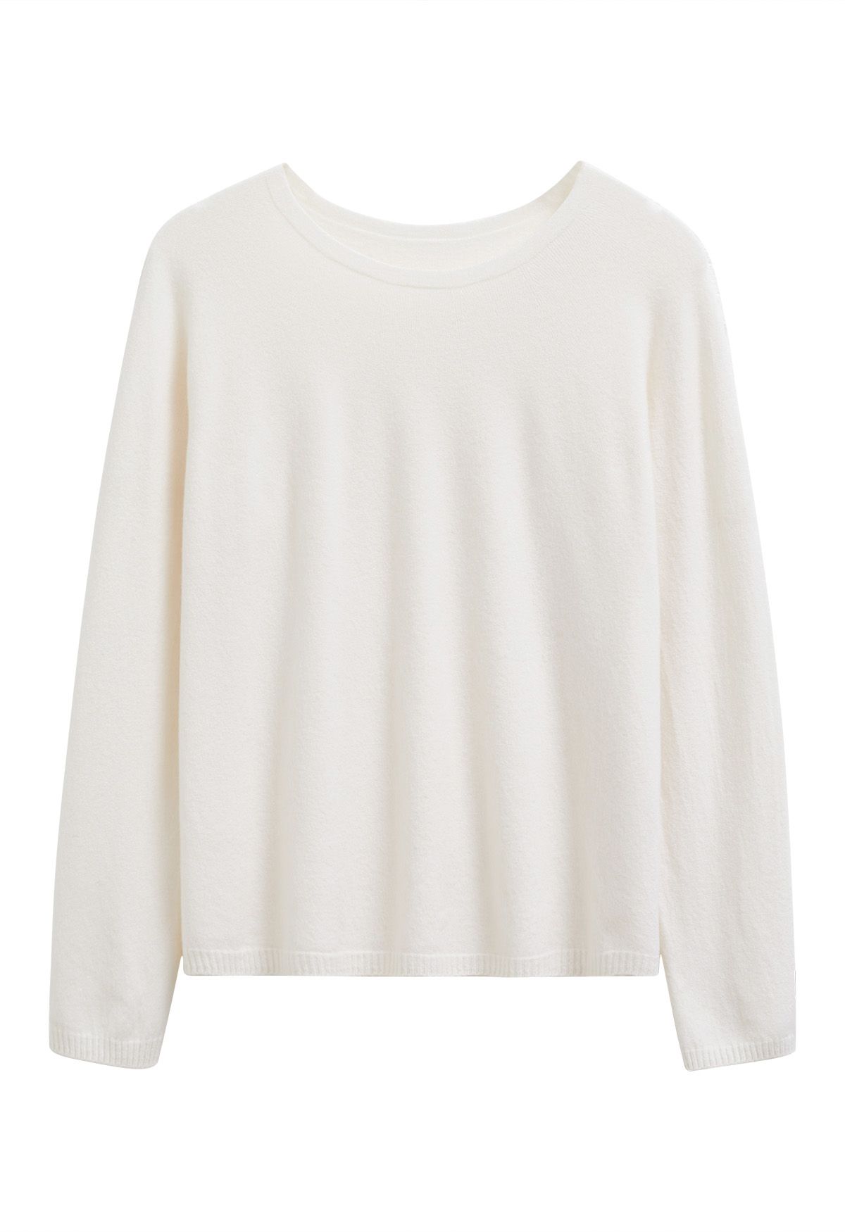 Foremost Comfort Wool-Blend Crewneck Sweater in Ivory