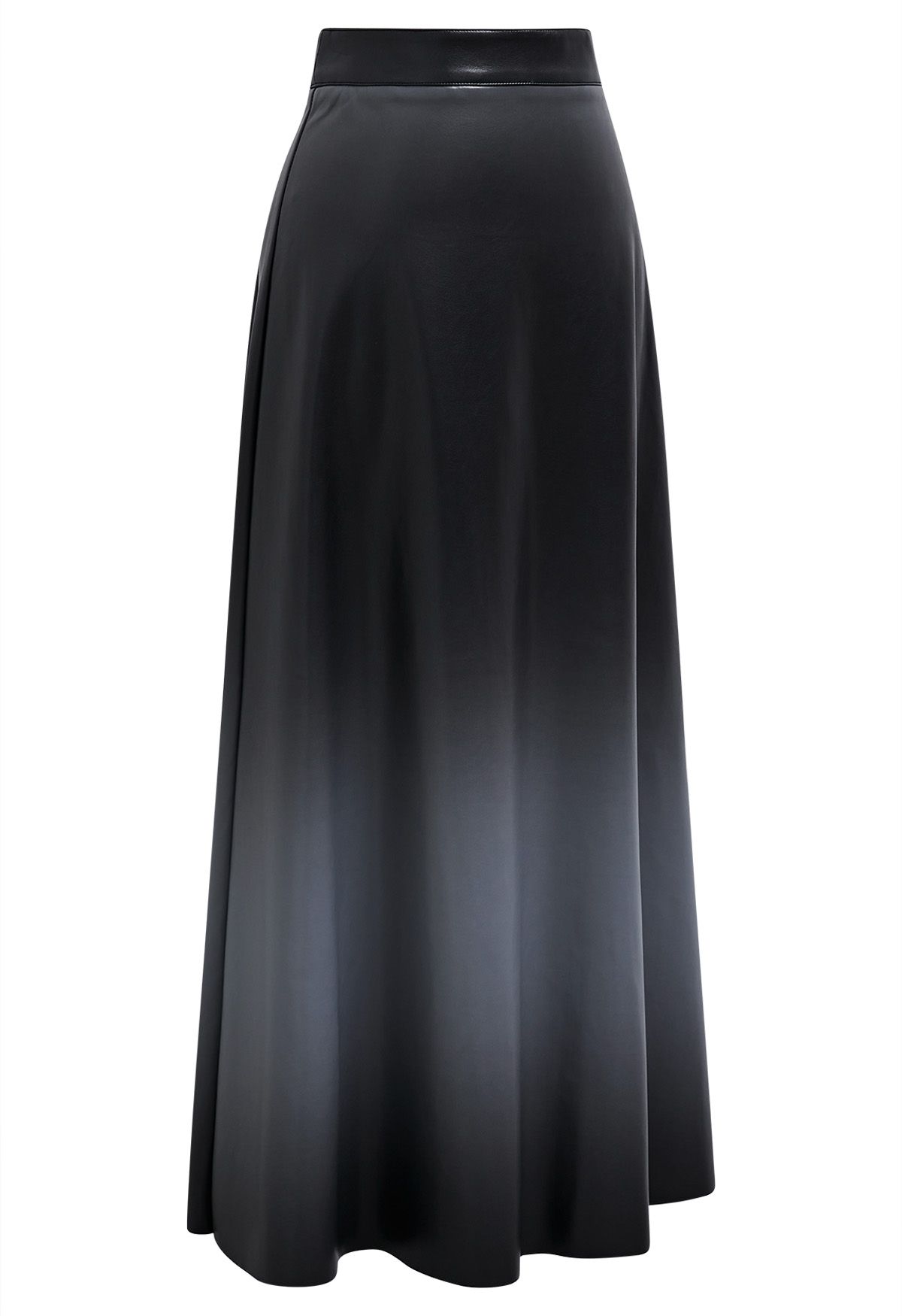 Ombre Faux Leather Maxi Skirt in Grey