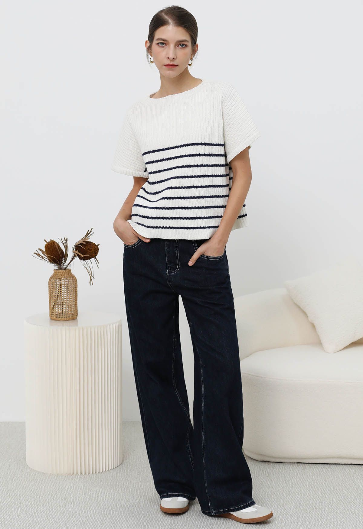 Nautical Breeze Striped Cotton Sweater