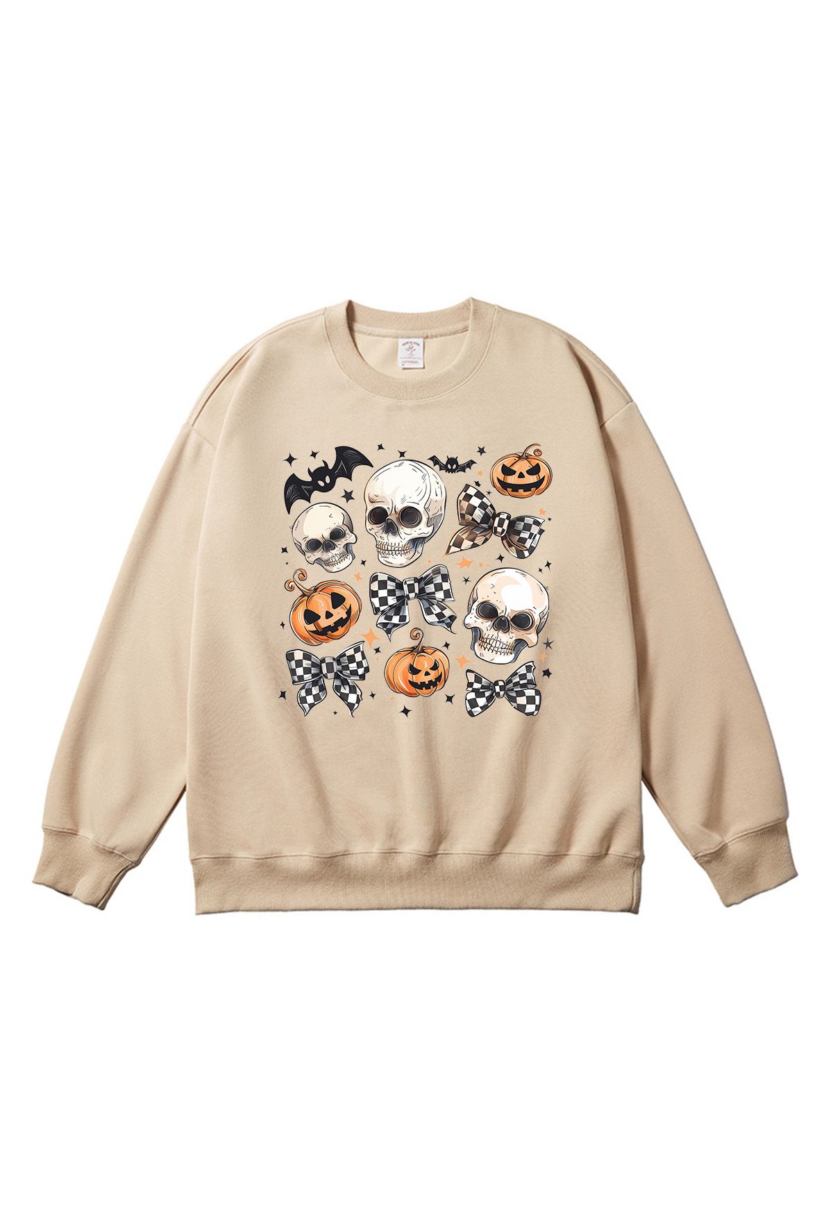 Skulls and Checkered Bows Pattern Sweatshirt