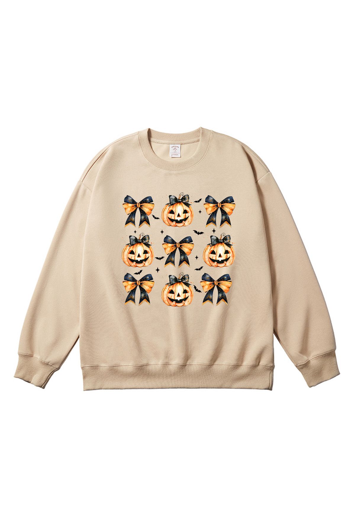 Wickedly Cute Pumpkin Bow Pattern Sweatshirt