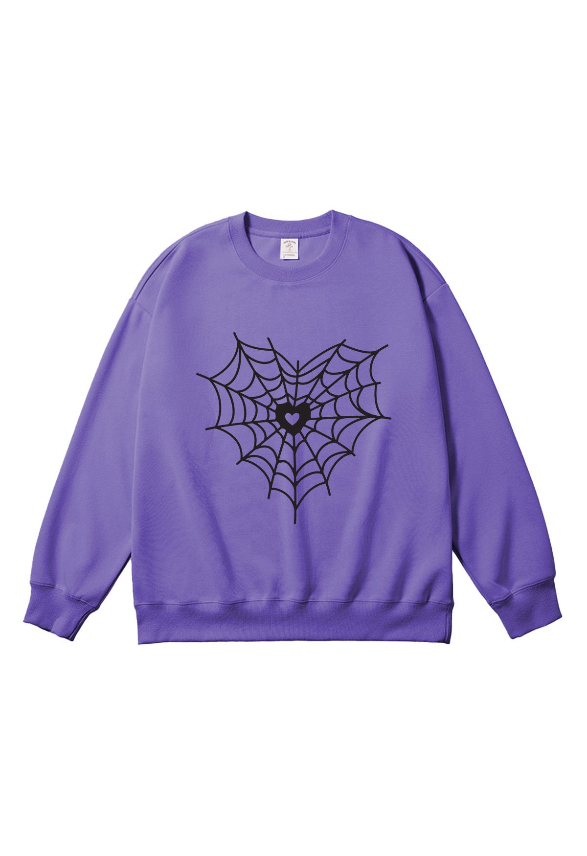 Black Heart Spider Web Pattern Sweatshirt