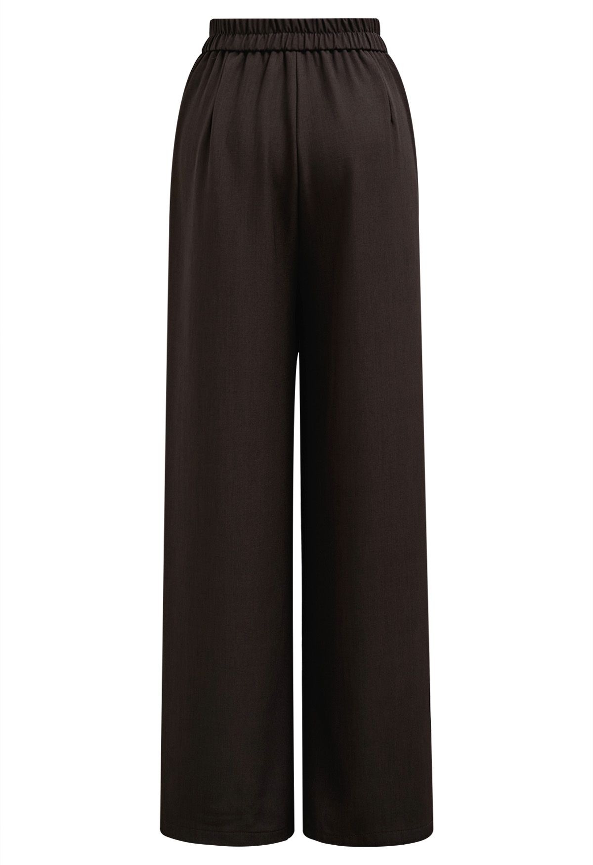 Asymmetric Flap Buttoned Straight-Leg Pants in Chocolate