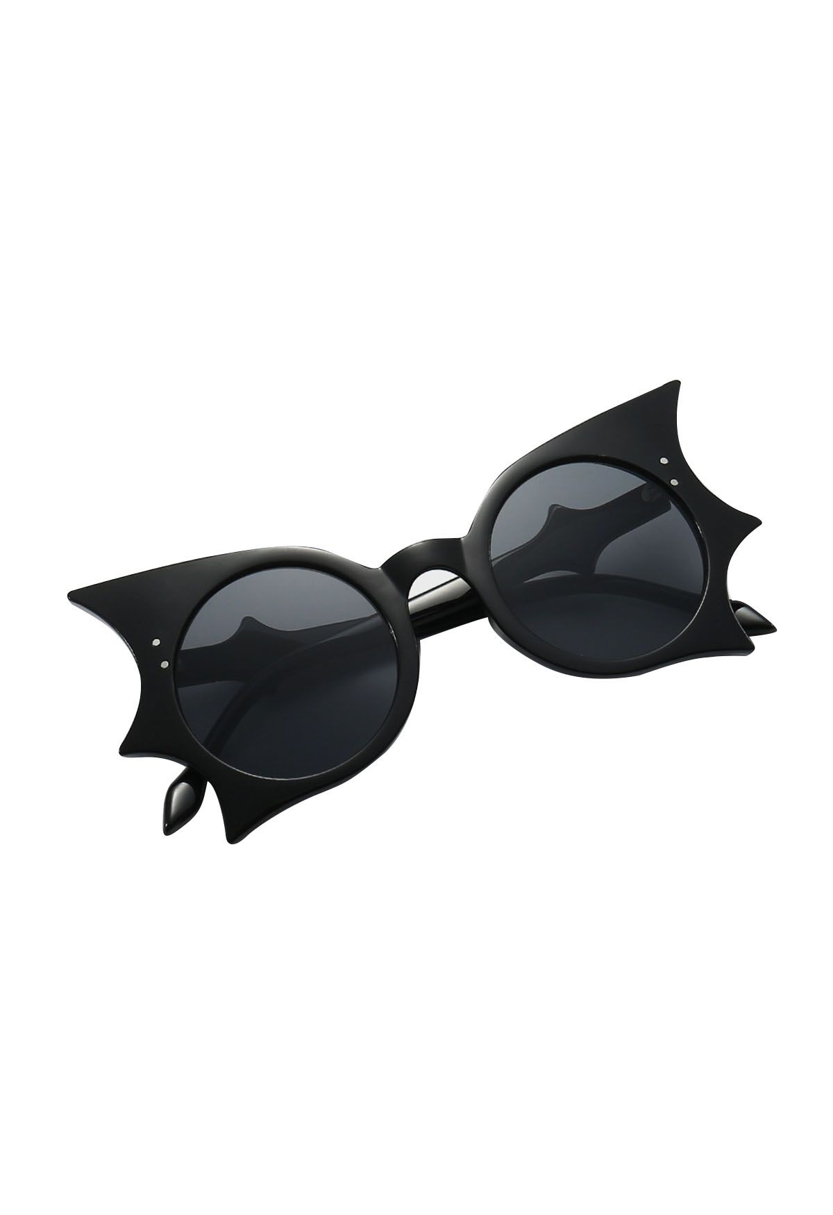 Midnight Bat Wing Sunglasses in Black