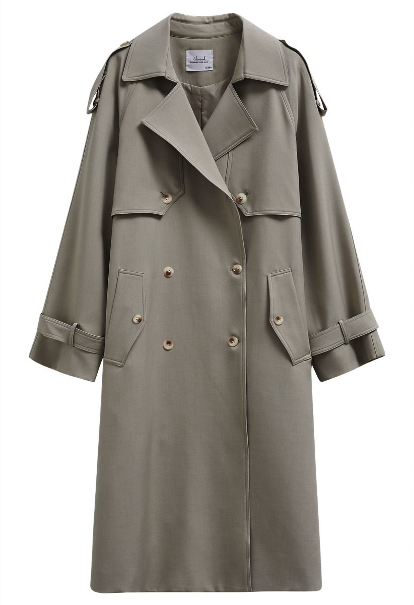 New Icon Double-Breasted Trench Coat in Taupe