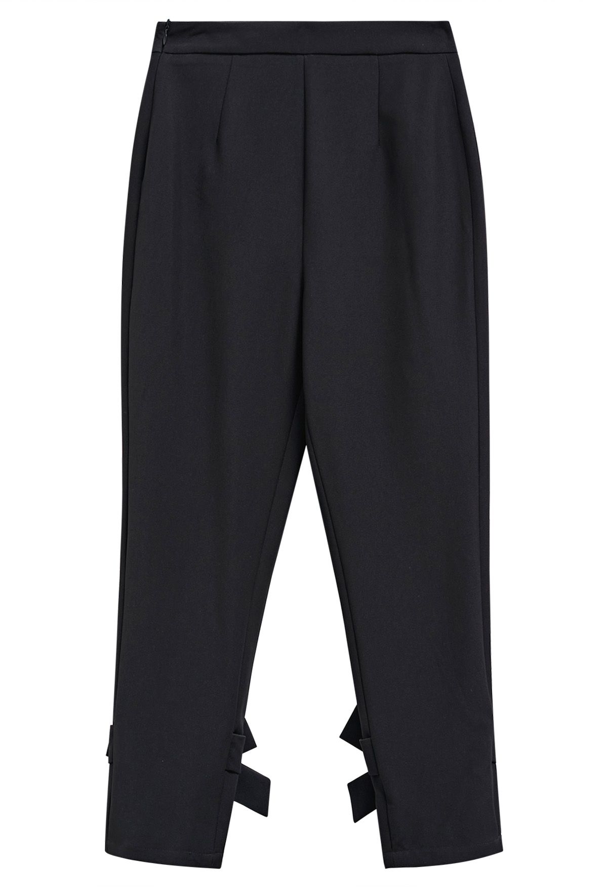 Decorative Bowknot Ankle Crop Pants