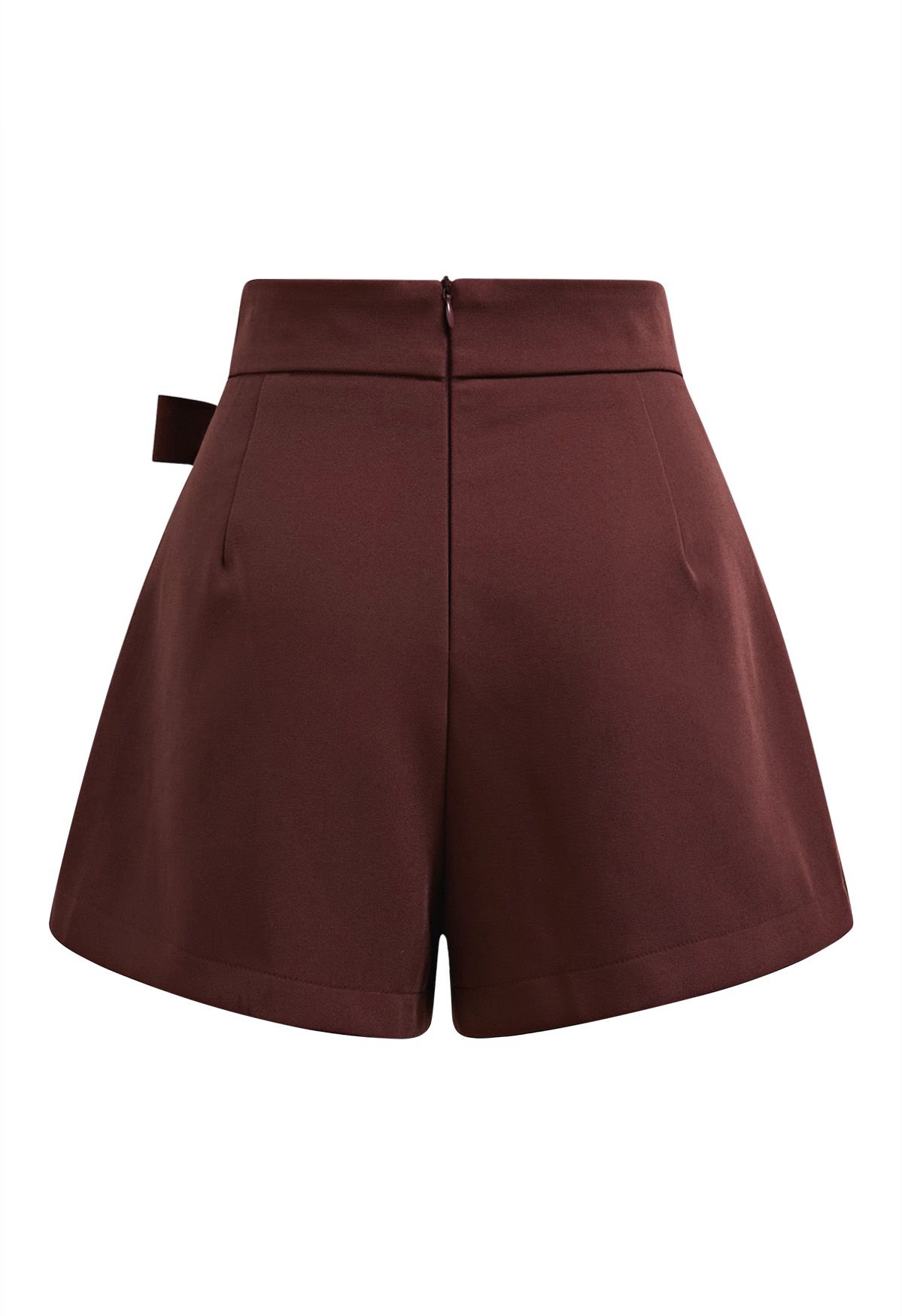 Statement Bowknot Flap Mini Skorts in Burgundy