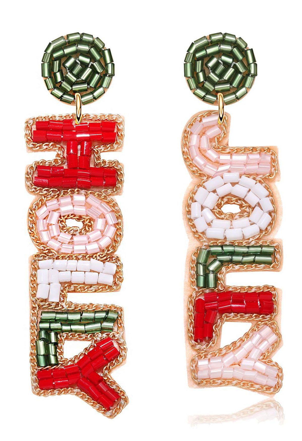 Holly Jolly Beaded Earrings