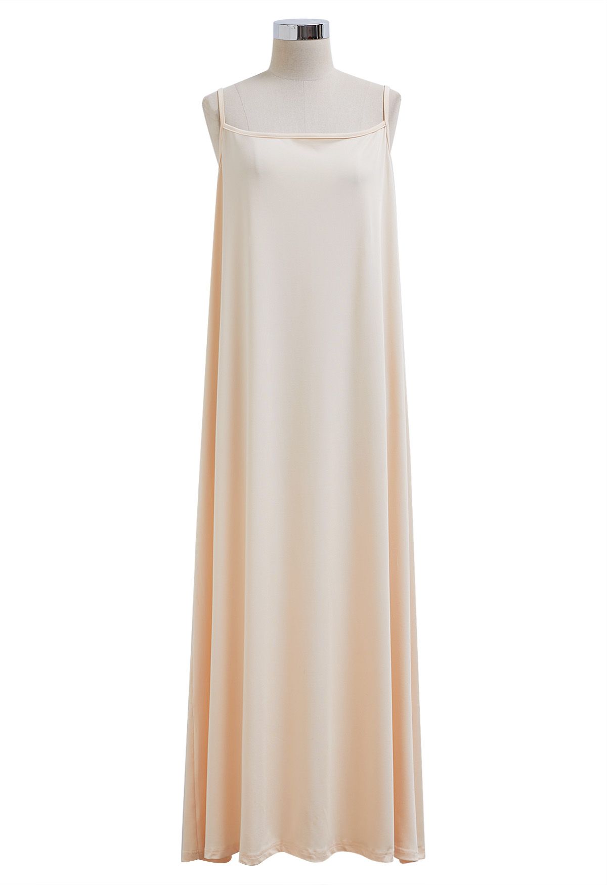 Glittery Mesh Maxi Cape Dress in Apricot