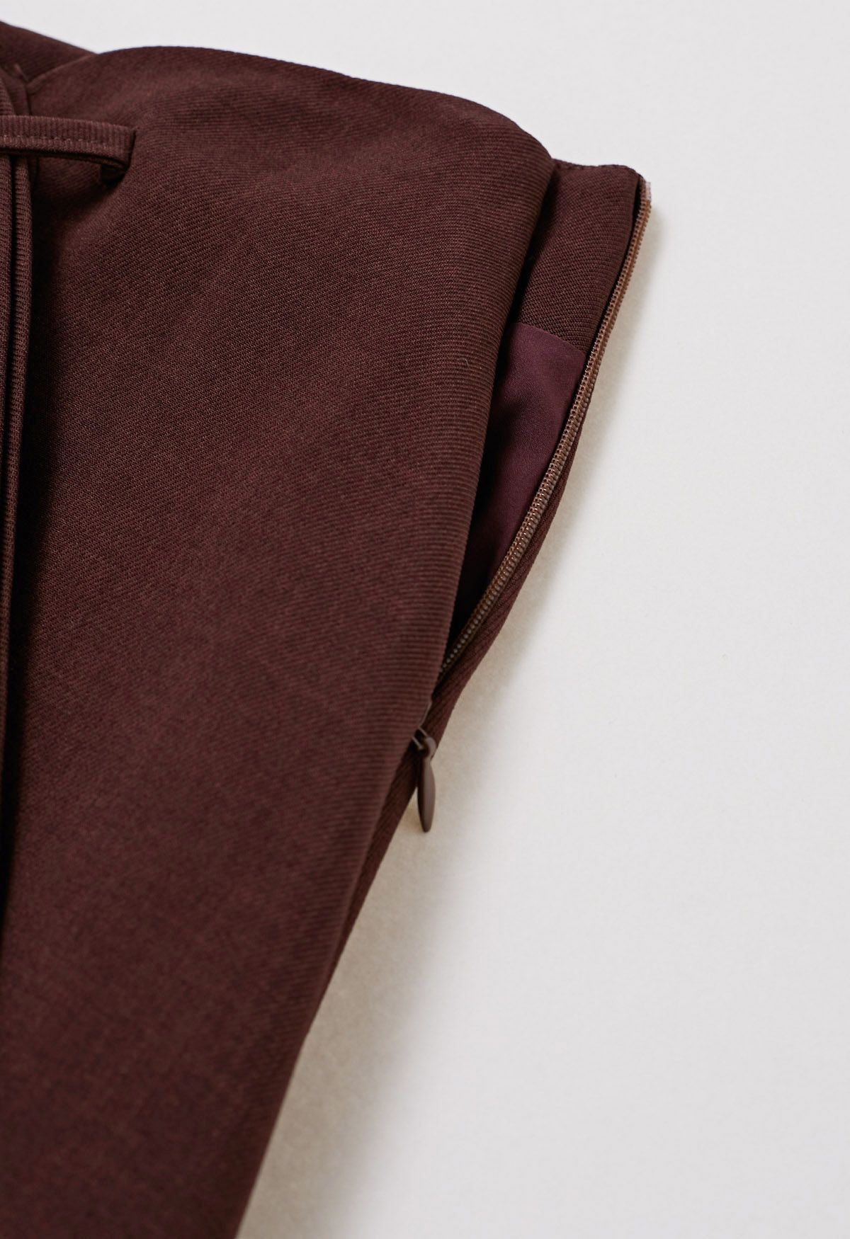 Sash Adorned Split A-Line Midi Skirt in Burgundy