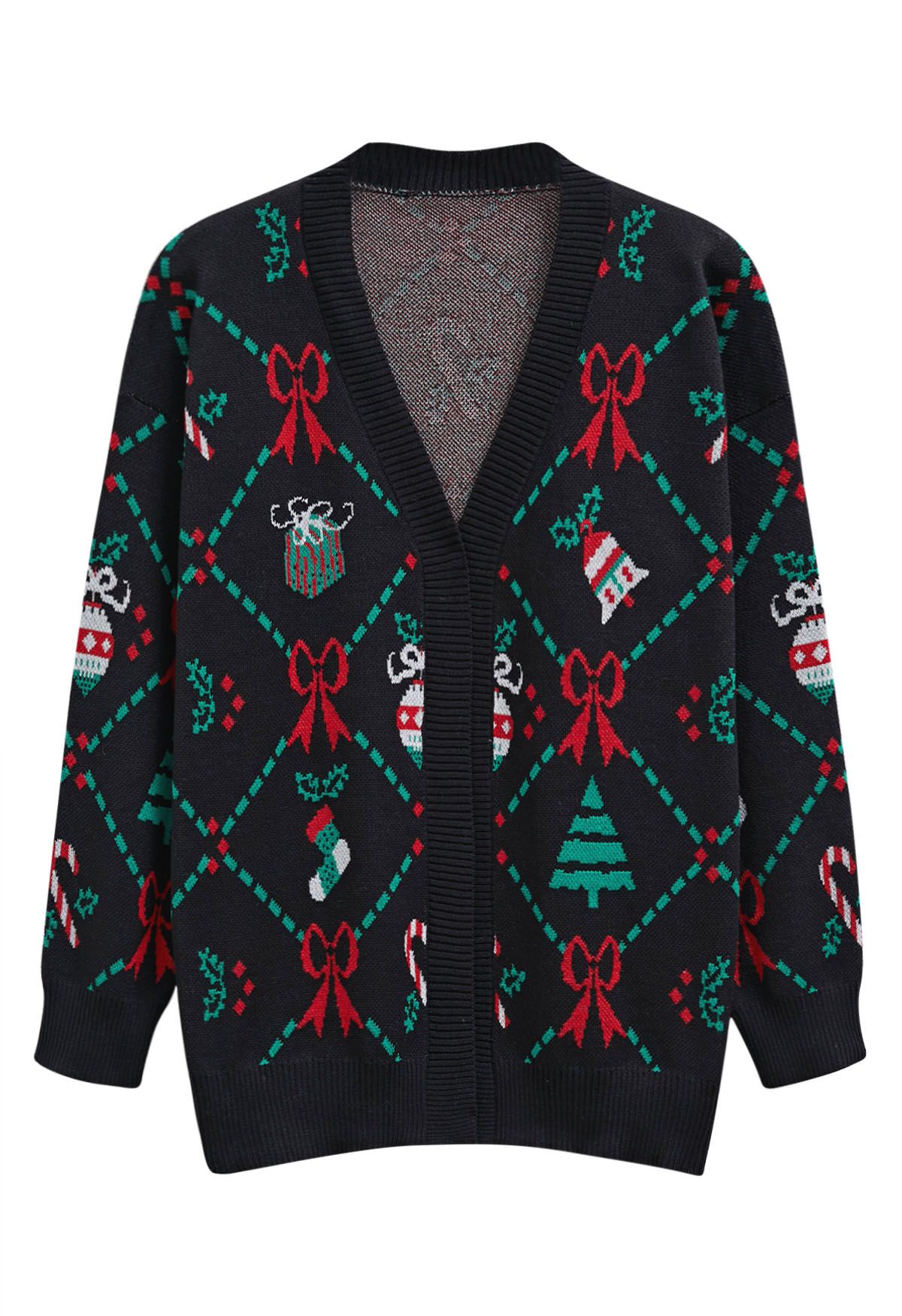 Jolly Christmas Elements Knit Cardigan