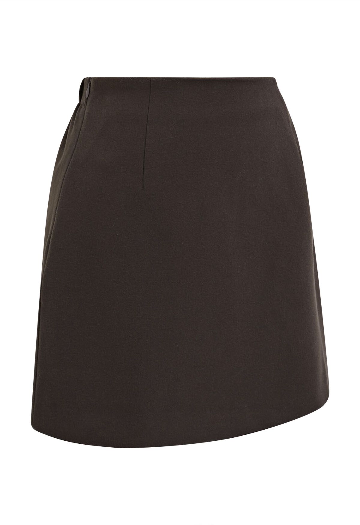 Timelessly Stylish Mini Bud Skirt in Brown