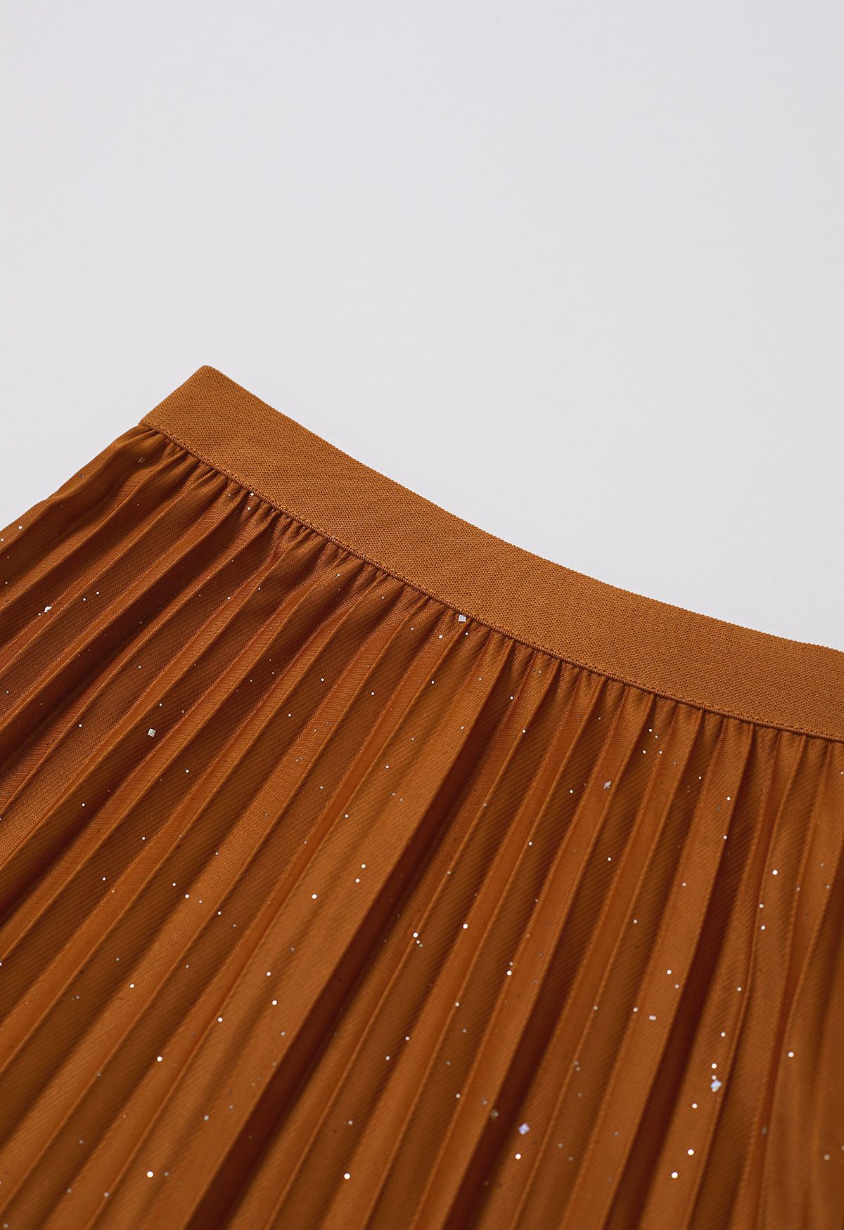 Twinkling Night Pleated Maxi Skirt in Pumpkin