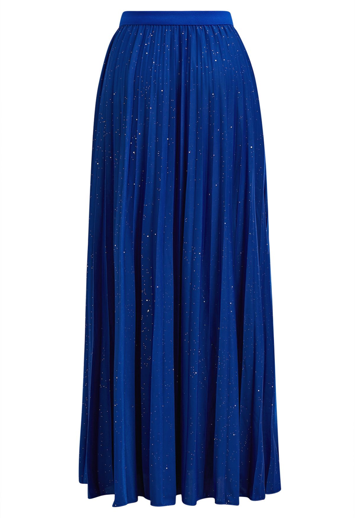 Twinkling Night Pleated Maxi Skirt in Indigo