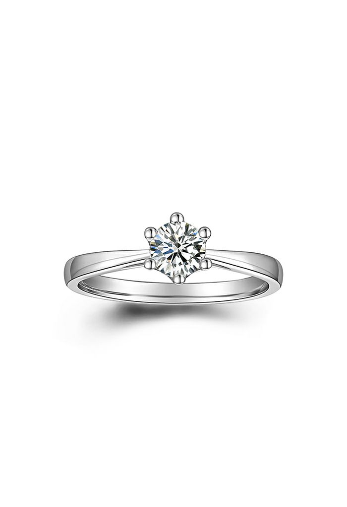 Smooth Moissanite Diamond Ring