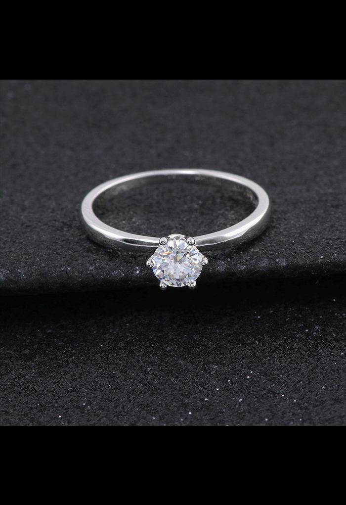 Simplicity Moissanite Diamond Round Ring