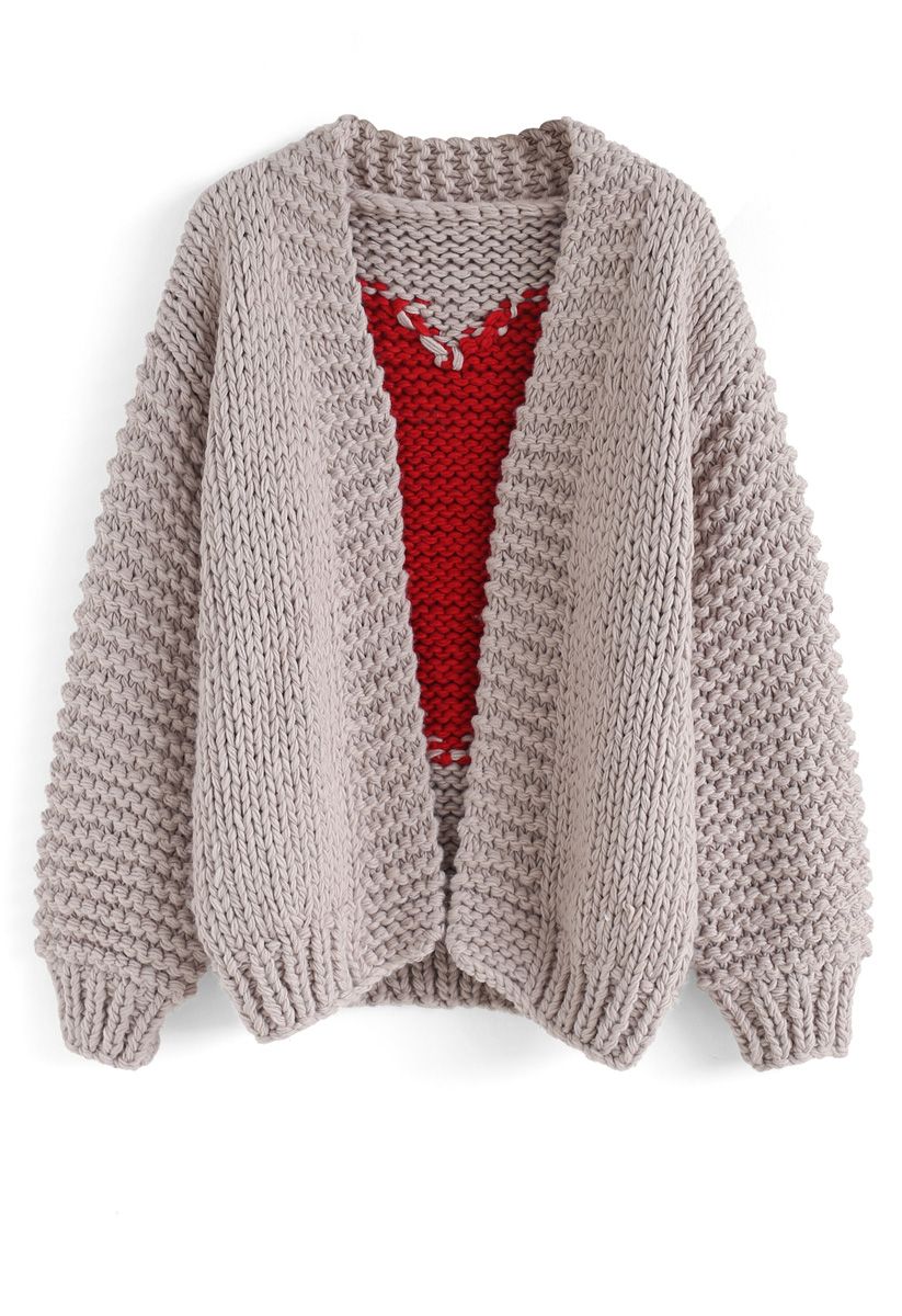 手編みハート柄セーター