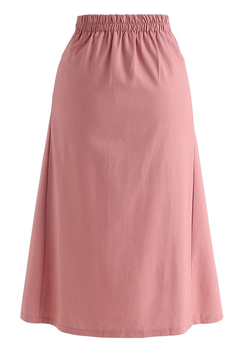 非対称裾スカート　ピンク