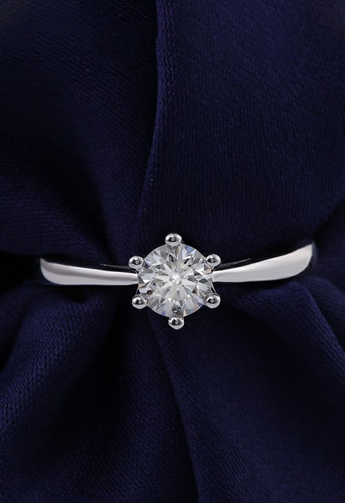 Smooth Moissanite Diamond Ring