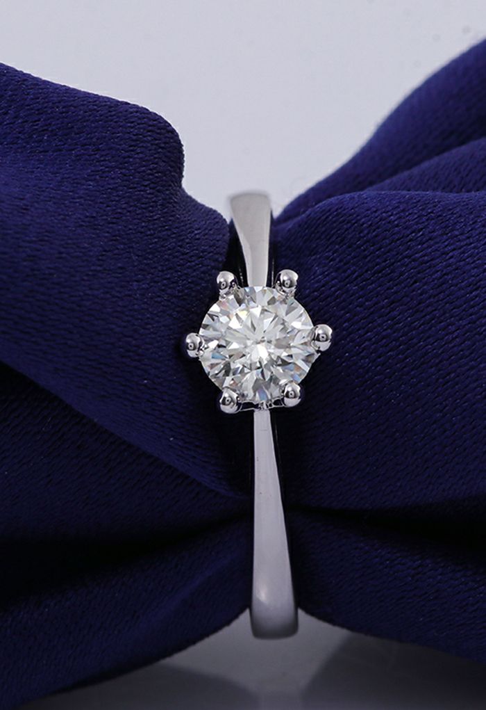 Smooth Moissanite Diamond Ring